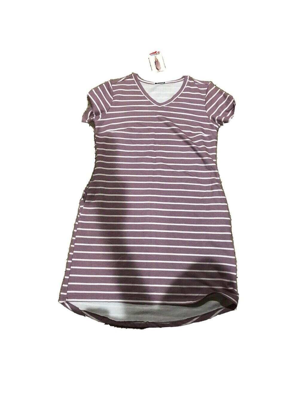 NWT 32 Degree Cool Women Dress Short Sleeve Relaxed Fit Pullover Pocket Size M